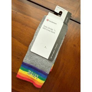 Lululemon Daily stripe Mid crew Sock Large
